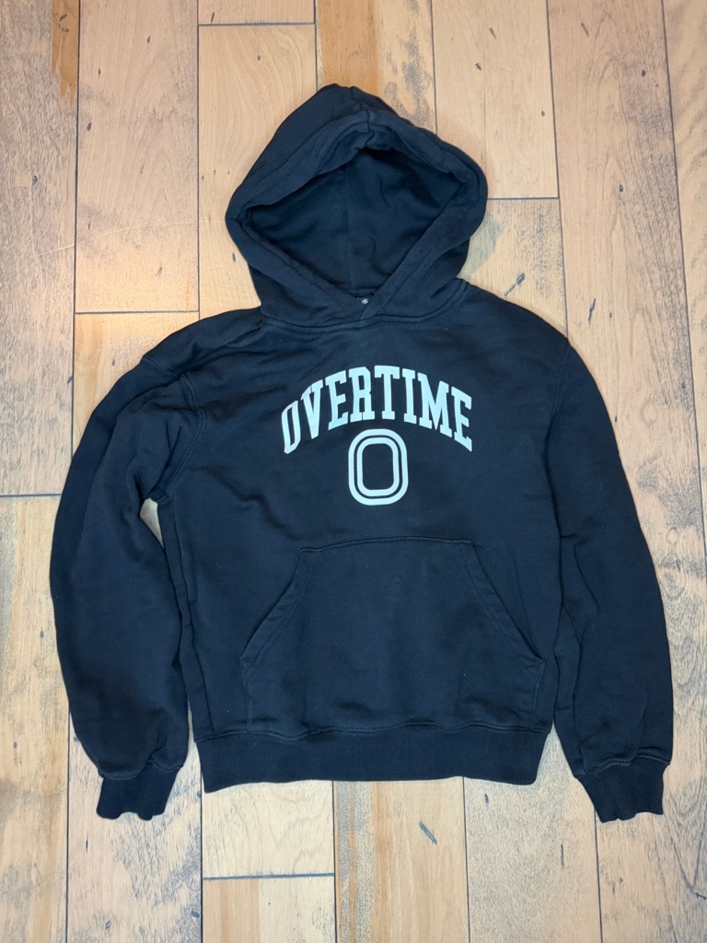Overtime Black Kids Hoodie with Front Pocket